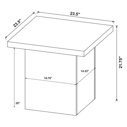 Coaster Home Furnishings Zetta 23" Square End Table Living Room Furniture