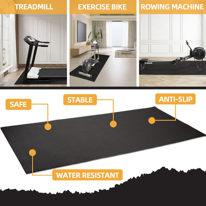 Elevon 2' x 4' High Density Gym Fitness Equipment Mat, Floor Protection, Black