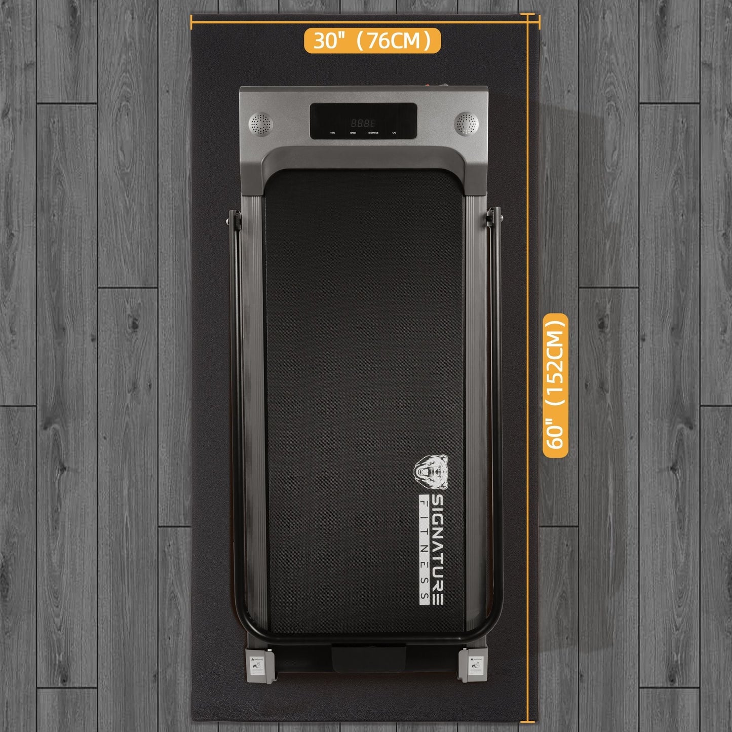 Elevon 2.5' x 5' High Density Gym Fitness Equipment Mat, Floor Protection, Black