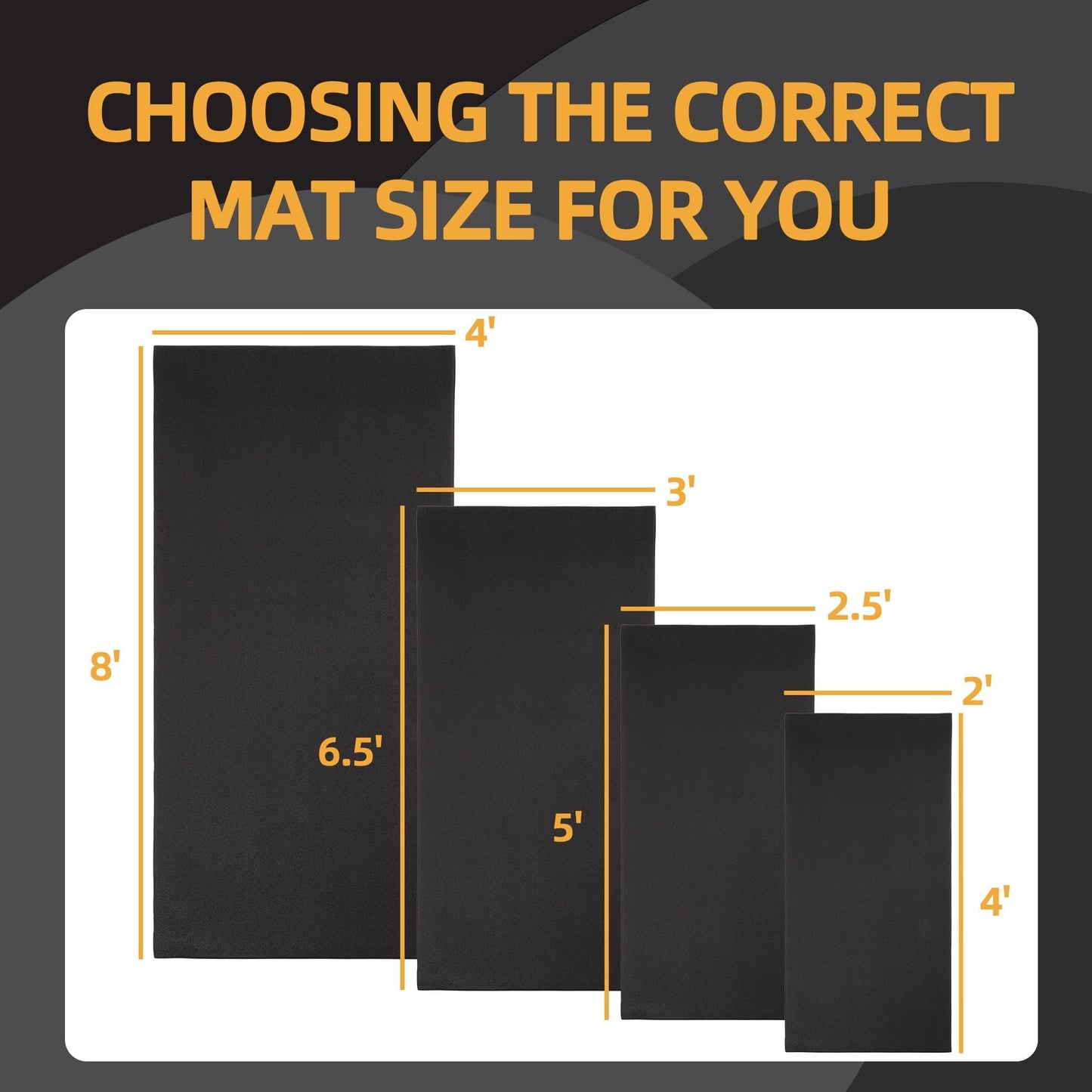 BalanceFrom Fitness 3' x 6.5' High Density Gym Equipment Mat, Floor Protection