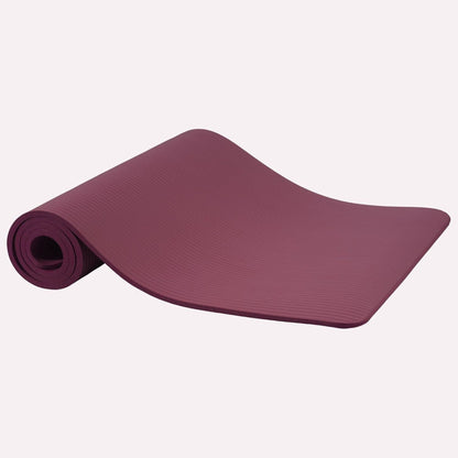Fitvids 1/2" Thick High Density Exercise Yoga Mat, Carrying Strap, Deep Wine