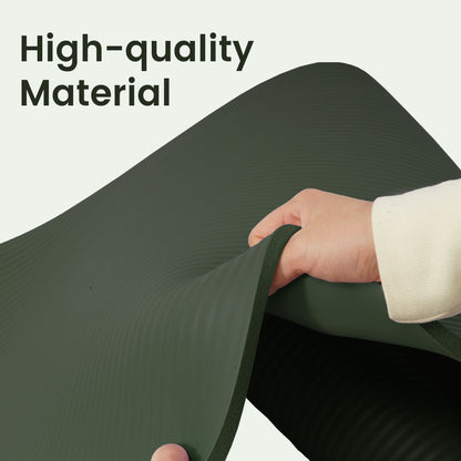 Fitvids 1/2" Thick High Density Exercise Yoga Mat, Carrying Strap, Jasper Green