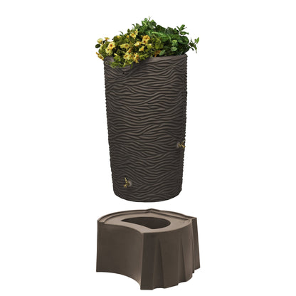 Good Ideas Impressions 65 Gallon Palm Trunk Rain Saver & Rain Wizard Stand, Oak