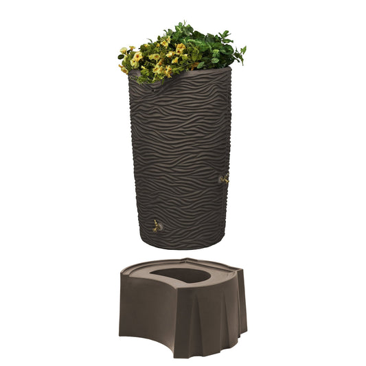 Good Ideas Impressions 65 Gallon Palm Trunk Rain Saver & Rain Wizard Stand, Oak