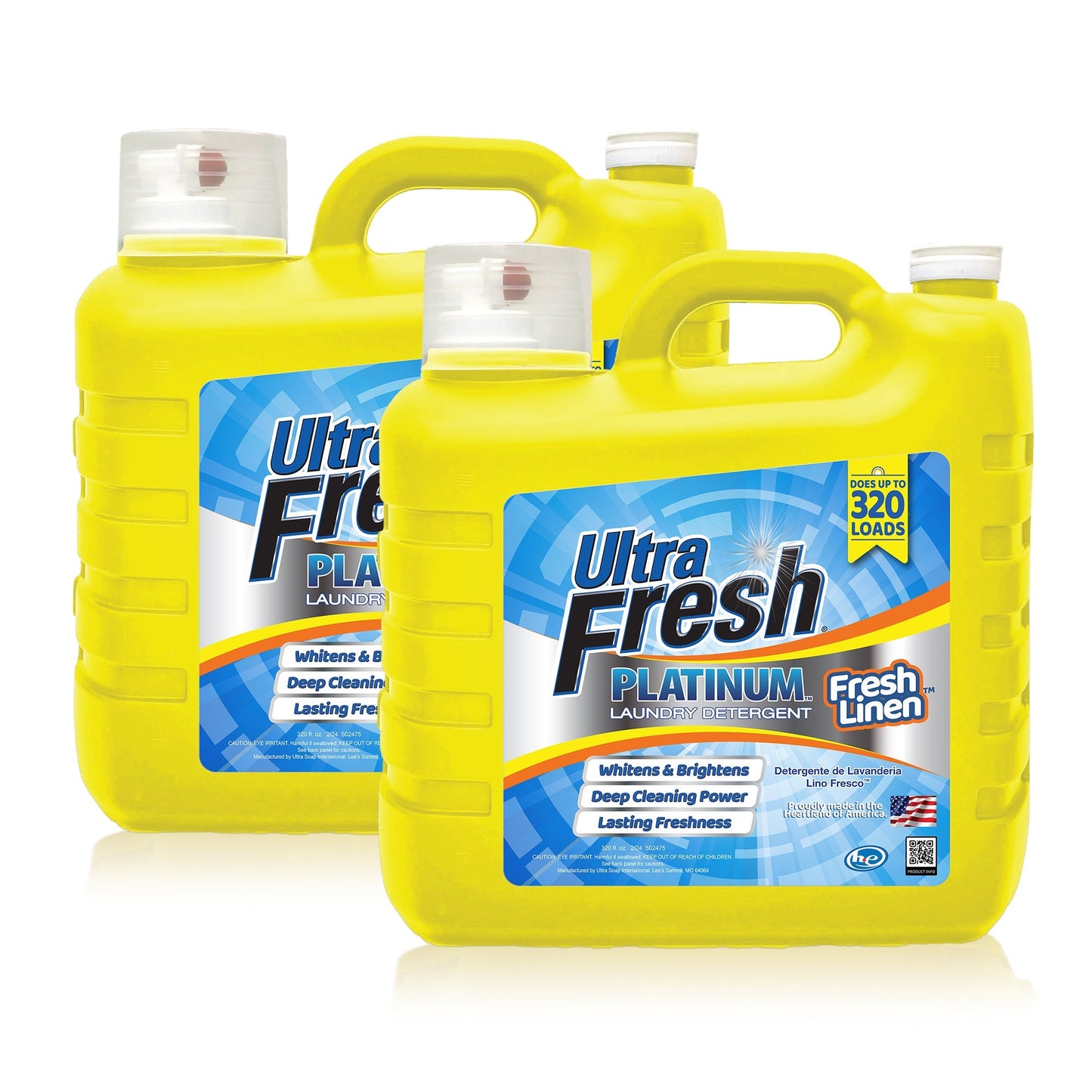Ultra Fresh 2 Pack Platinum Liquid Laundry Detergent, 320 Loads, Fresh Linen