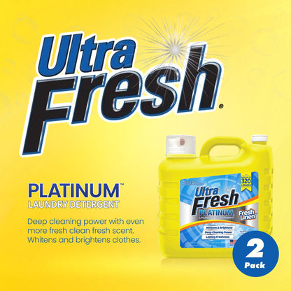 Ultra Fresh 2 Pack Platinum Liquid Laundry Detergent, 320 Loads, Fresh Linen