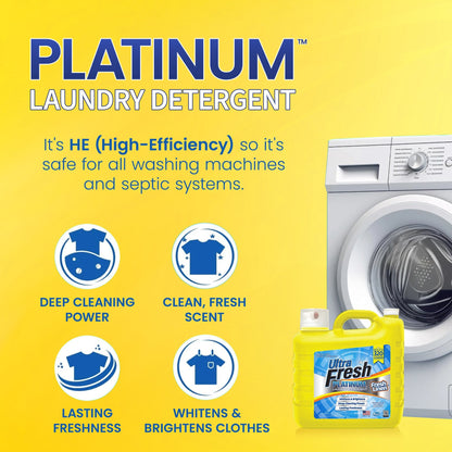 Ultra Fresh 2 Pack Platinum Liquid Laundry Detergent, 320 Loads, Fresh Linen
