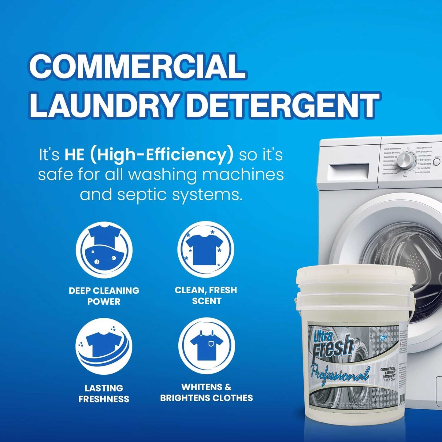 Ultra Fresh® Professional™ Commercial Laundry Detergent Free/Clear, Pump, 5 Gal