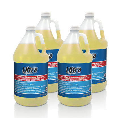 Ultra Professional™ 4 Pack 1 Gal Pots/Pans Dishwashing Detergent, Lemon, Yellow