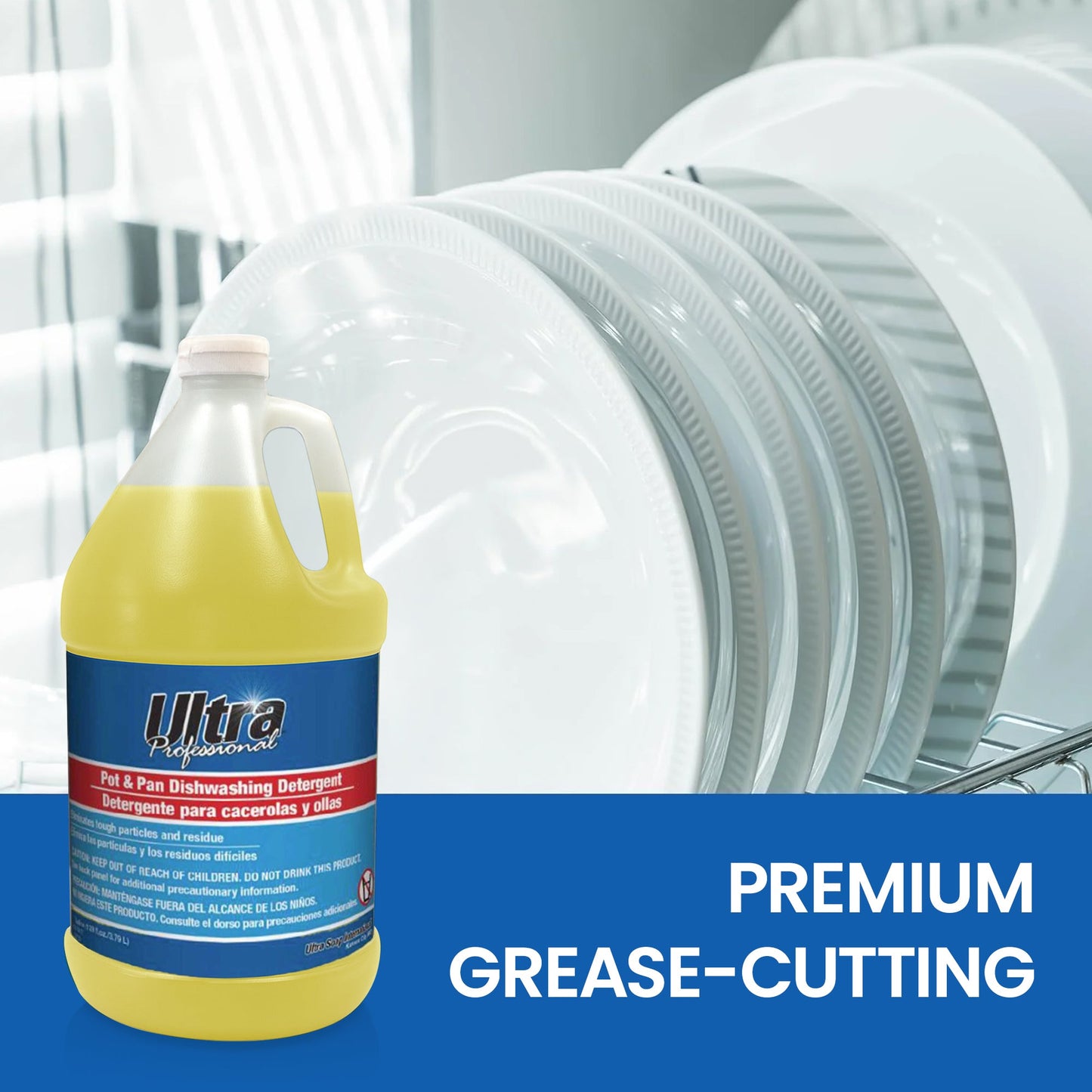 Ultra Professional™ 4 Pack 1 Gal Pots/Pans Dishwashing Detergent, Lemon, Yellow