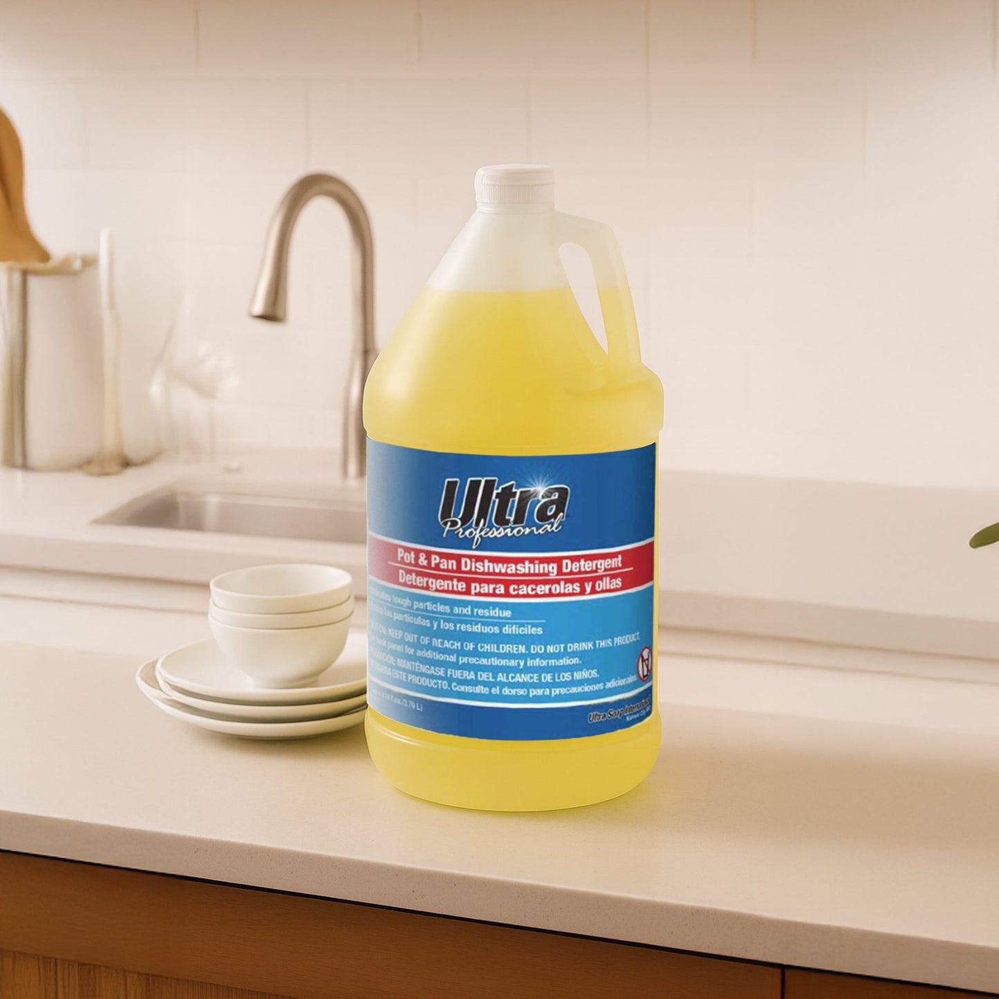 Ultra Professional™ 4 Pack 1 Gal Pots/Pans Dishwashing Detergent, Lemon, Yellow