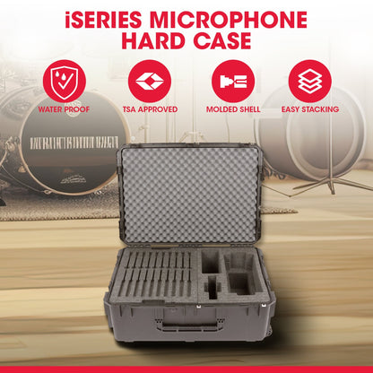 SKB iSeries Shure Microflex Hard Case, Waterproof Storage for Microphone Gear