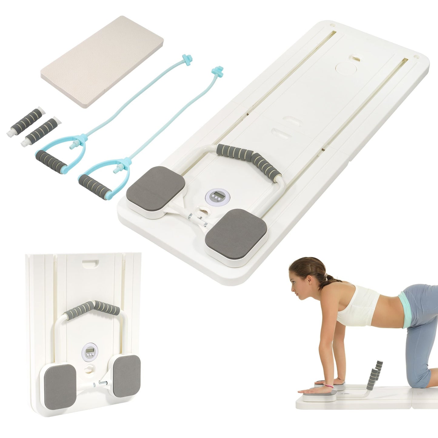 Fitvids 5 in 1 Multi Purpose Pilates Reformer Board Set and Core Trainer, White