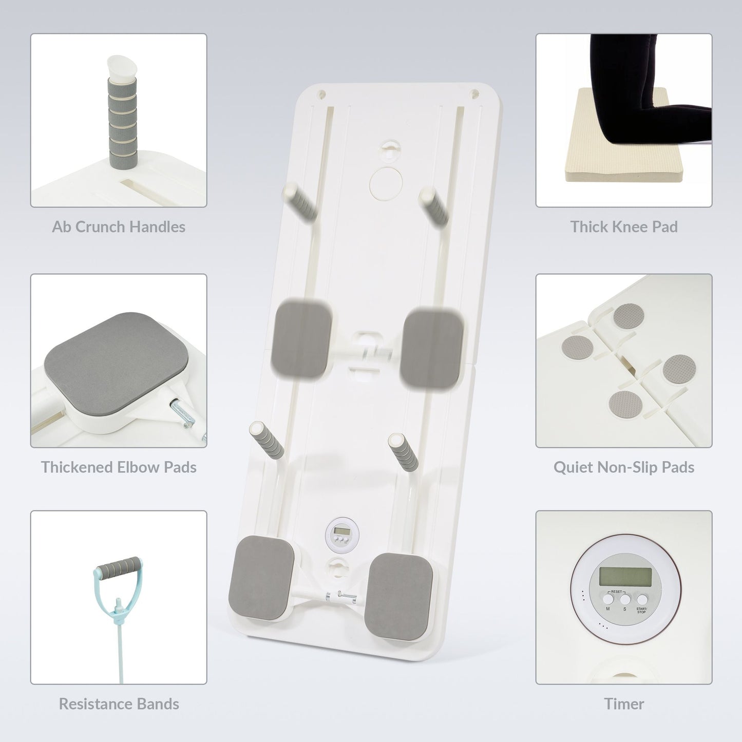 Fitvids 5 in 1 Multi Purpose Pilates Reformer Board Set and Core Trainer, White