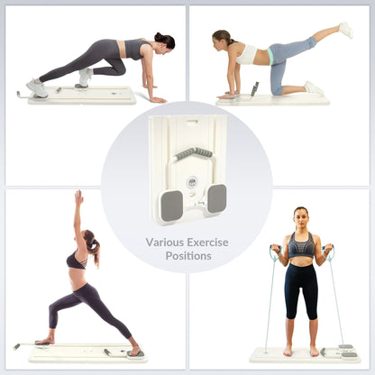 Fitvids 5 in 1 Multi Purpose Pilates Reformer Board Set and Core Trainer, White