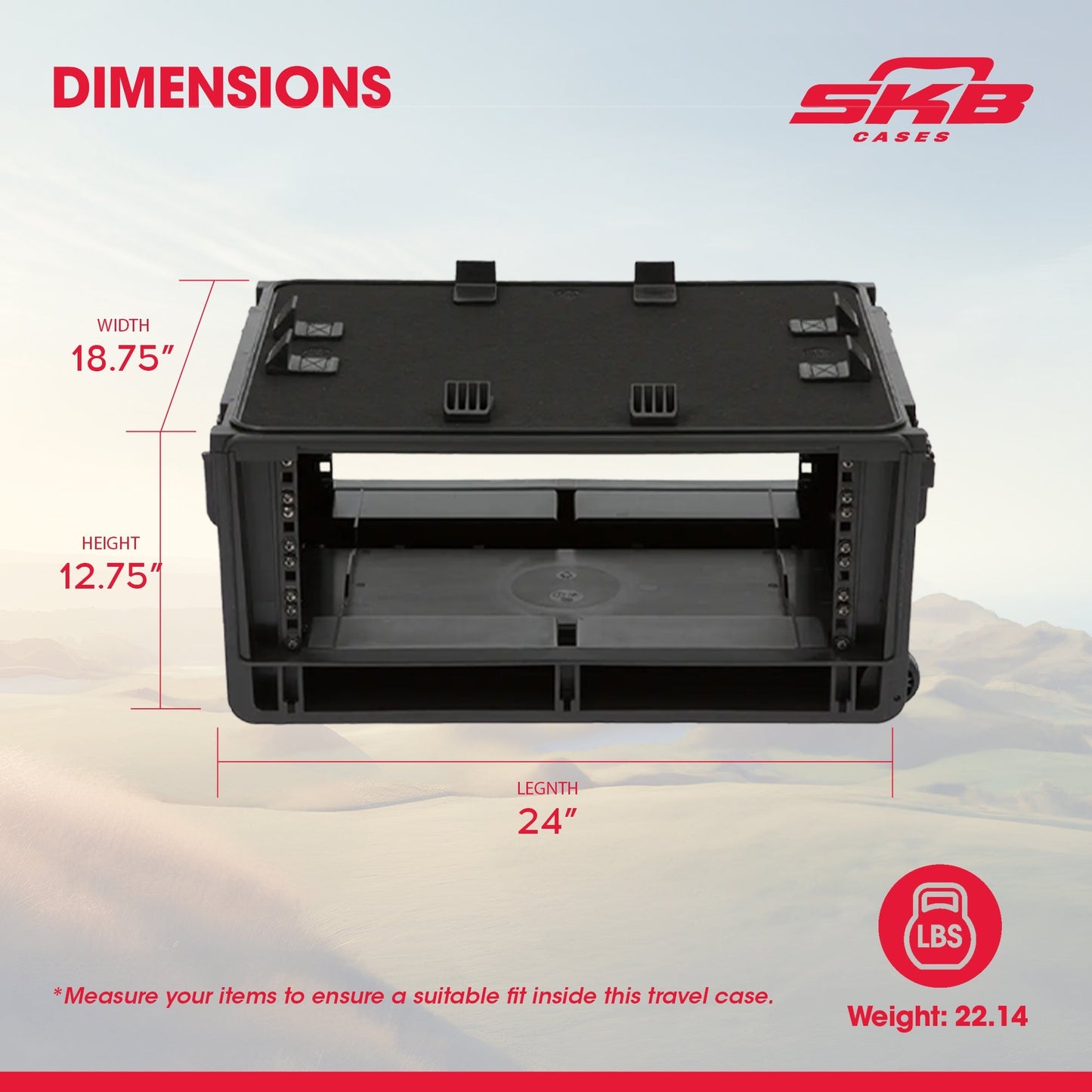 SKB Studio Flyer Rack Case 4U, Durable Injected Molded Mobile Studio Case, Black