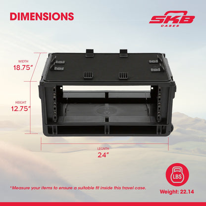 SKB Studio Flyer Rack Case 4U, Durable Injected Molded Mobile Studio Case, Black