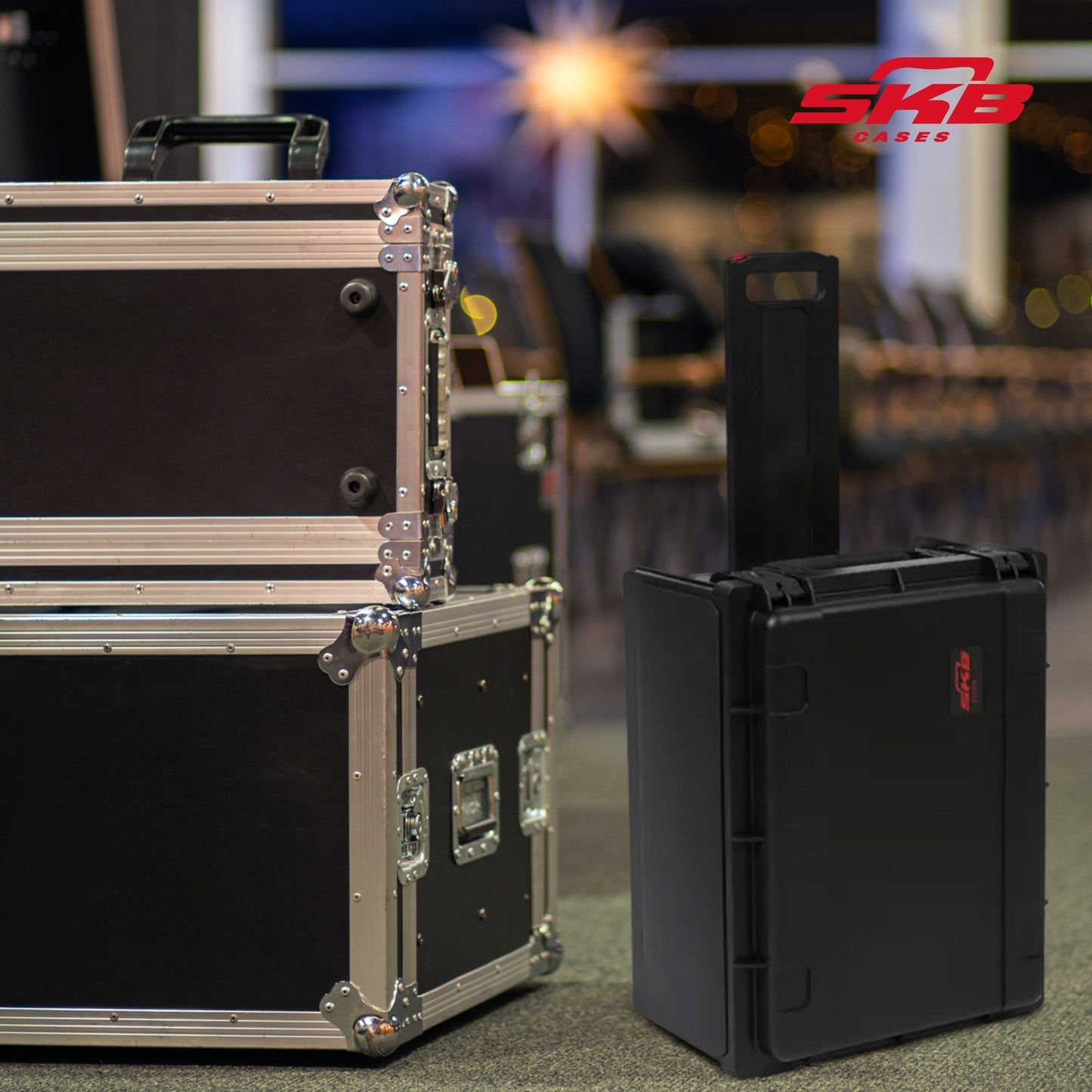 SKB Studio Flyer Rack Case 4U, Durable Injected Molded Mobile Studio Case, Black