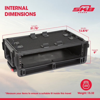 SKB 2U Studio Flyer Carry-on Rack Case with Laptop Surface, Waterproof, Black