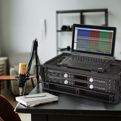 SKB 2U Studio Flyer Carry-on Rack Case with Laptop Surface, Waterproof, Black