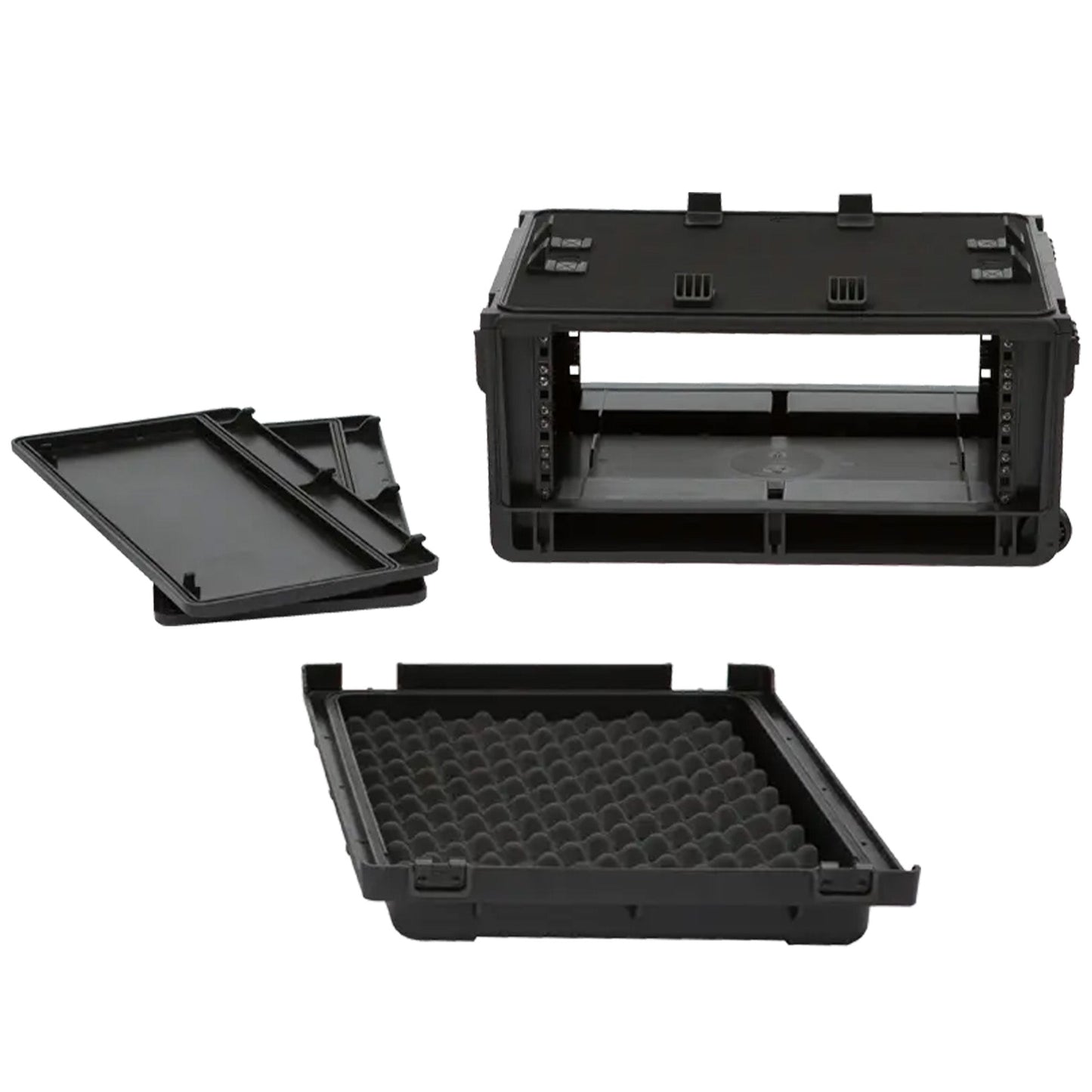SKB Studio Flyer Rack Case 4U, Durable Injected Molded Mobile Studio Case, Black