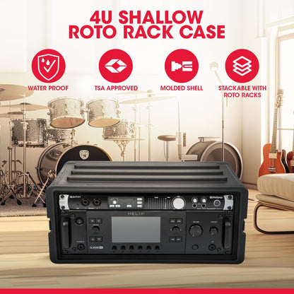 SKB 4U Shallow Roto Rack Case Gear Protector, Stackable, Waterproof, Black