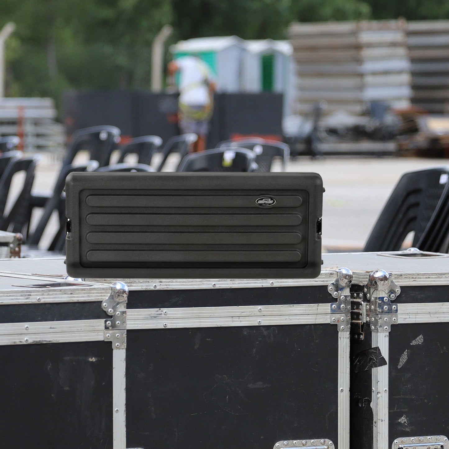 SKB 4U Shallow Roto Rack Case Gear Protector, Stackable, Waterproof, Black