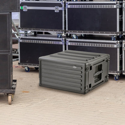 SKB 6U Roto Rack Case Polyethylene Gear Protector, Stackable, Waterproof, Black