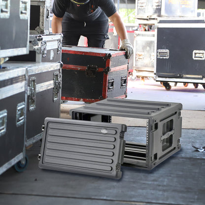 SKB 6U Roto Rack Case Polyethylene Gear Protector, Stackable, Waterproof, Black