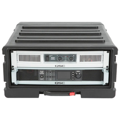 SKB 4U rSeries Rolling Rack with Integrated Back Wheels and 1-Touch Pull Handle