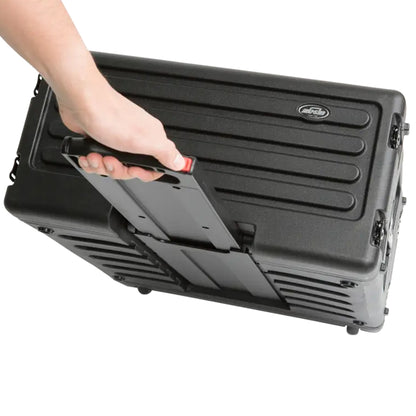 SKB 4U rSeries Rolling Rack with Integrated Back Wheels and 1-Touch Pull Handle