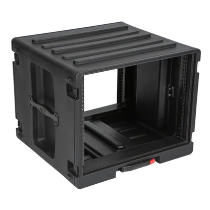 SKB 8U rSeries Rolling Rack with Integrated Back Wheels and 1-Touch Pull Handle