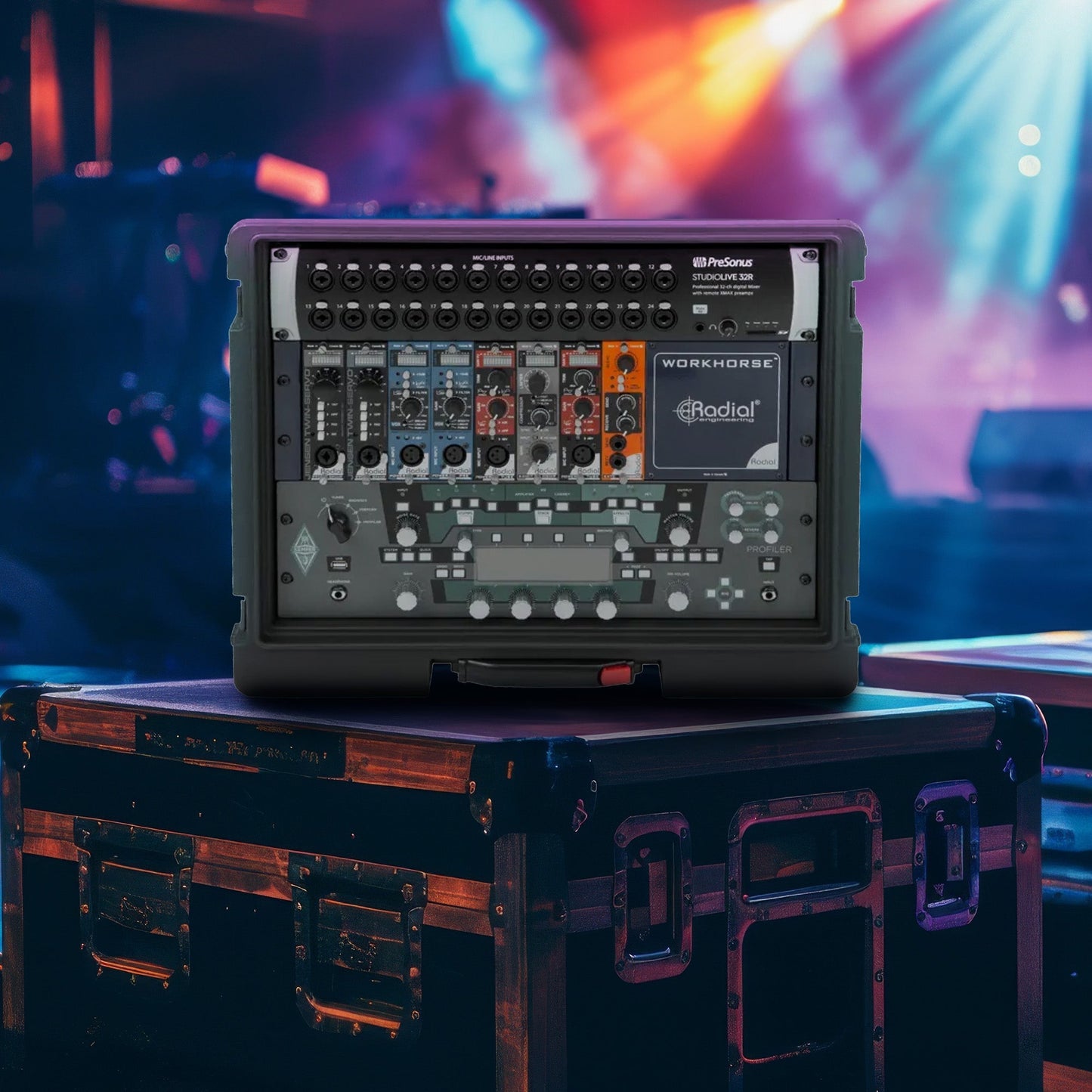 SKB 8U rSeries Rolling Rack with Integrated Back Wheels and 1-Touch Pull Handle