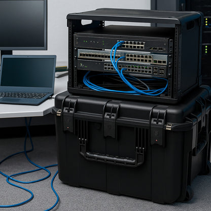 SKB 6U iSeries 13" Injection Molded Fly Rack with Built-In Wheels and Handle