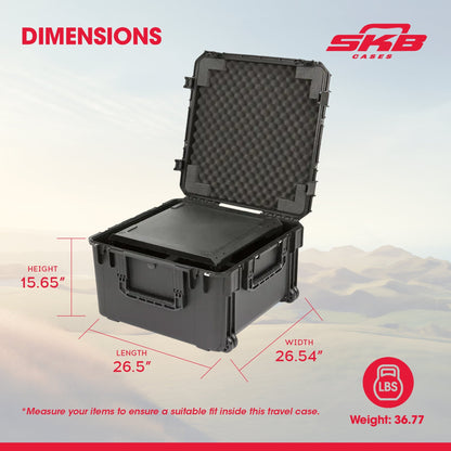 SKB iSeries 6U Fly Rack, Waterproof Polypropylene Hard Case for Storage, 20 Inch