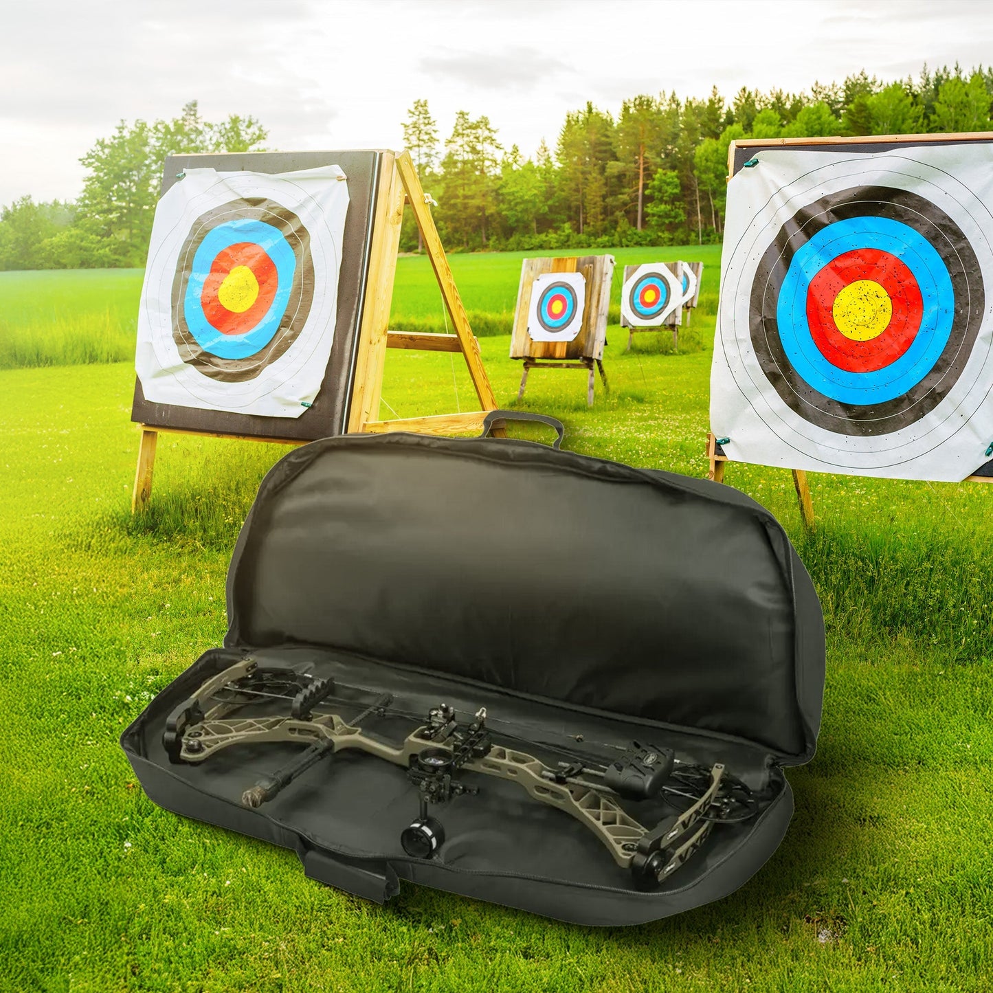 SKB Archery Bag Durable Case with 10 Accessory Pouches, Arrow Box, Double Zipper