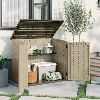 Suncast Horizontal Shed Shelf Kit Space Saving Wall Mount Outdoor Storage, Black