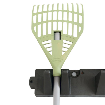 Suncast Long Handle Garage Wall Tool Organizer, Resin Storage Hanger Rack, Black