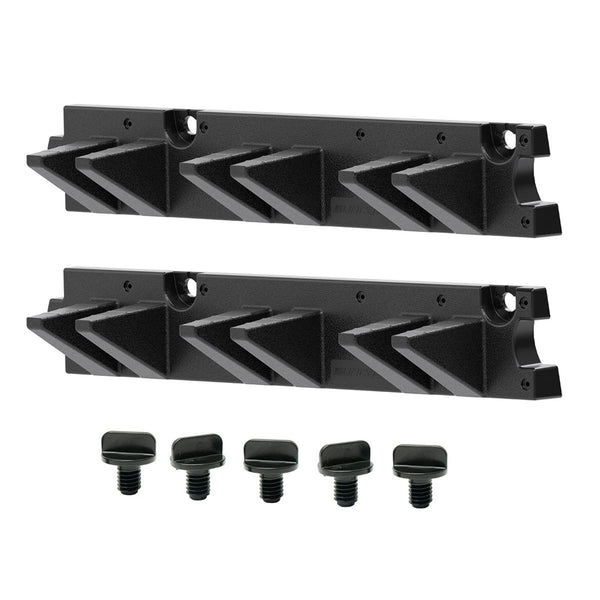 Suncast Long Handle Garage Wall Tool Organizer, Resin Storage Hanger Rack, Black