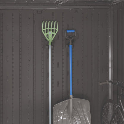 Suncast 2 Pack Compact Wall Mount Tool Organizer Hook Storage Hanger Rack, Black