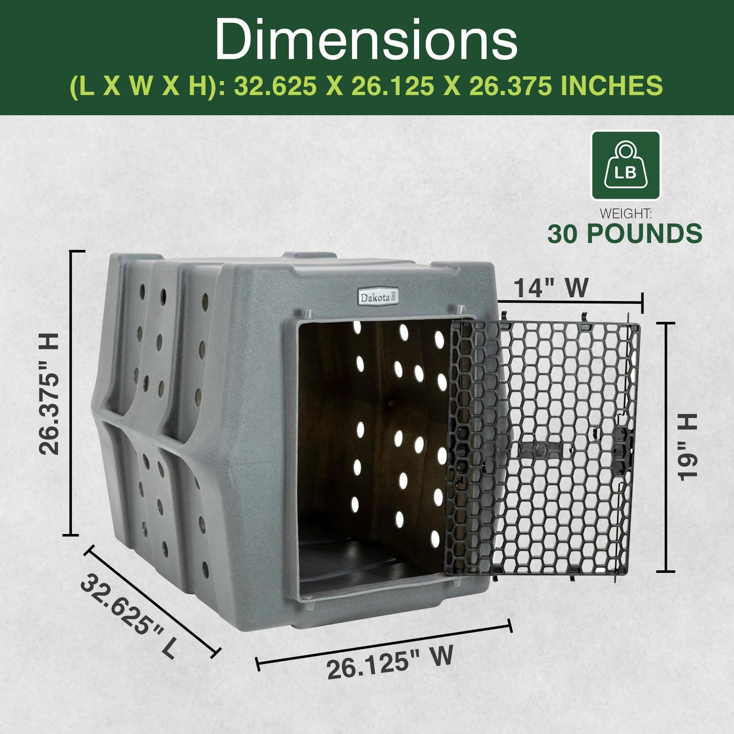 Dakota 283 Canine Rough and Tough Economy Pet Kennel, Intermediate, Dark Granite