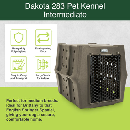 Dakota 283 Canine Rough and Tough Economy Kennel, Intermediate, Coyote Granite