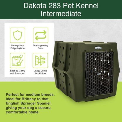 Dakota 283 Canine Rough and Tough Economy Pet Kennel, Intermediate, Olive