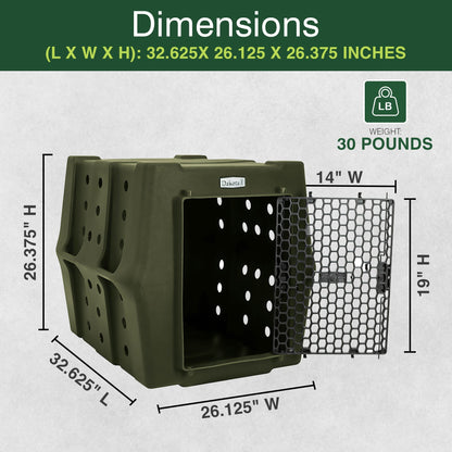 Dakota 283 Canine Rough and Tough Economy Pet Kennel, Intermediate, Olive