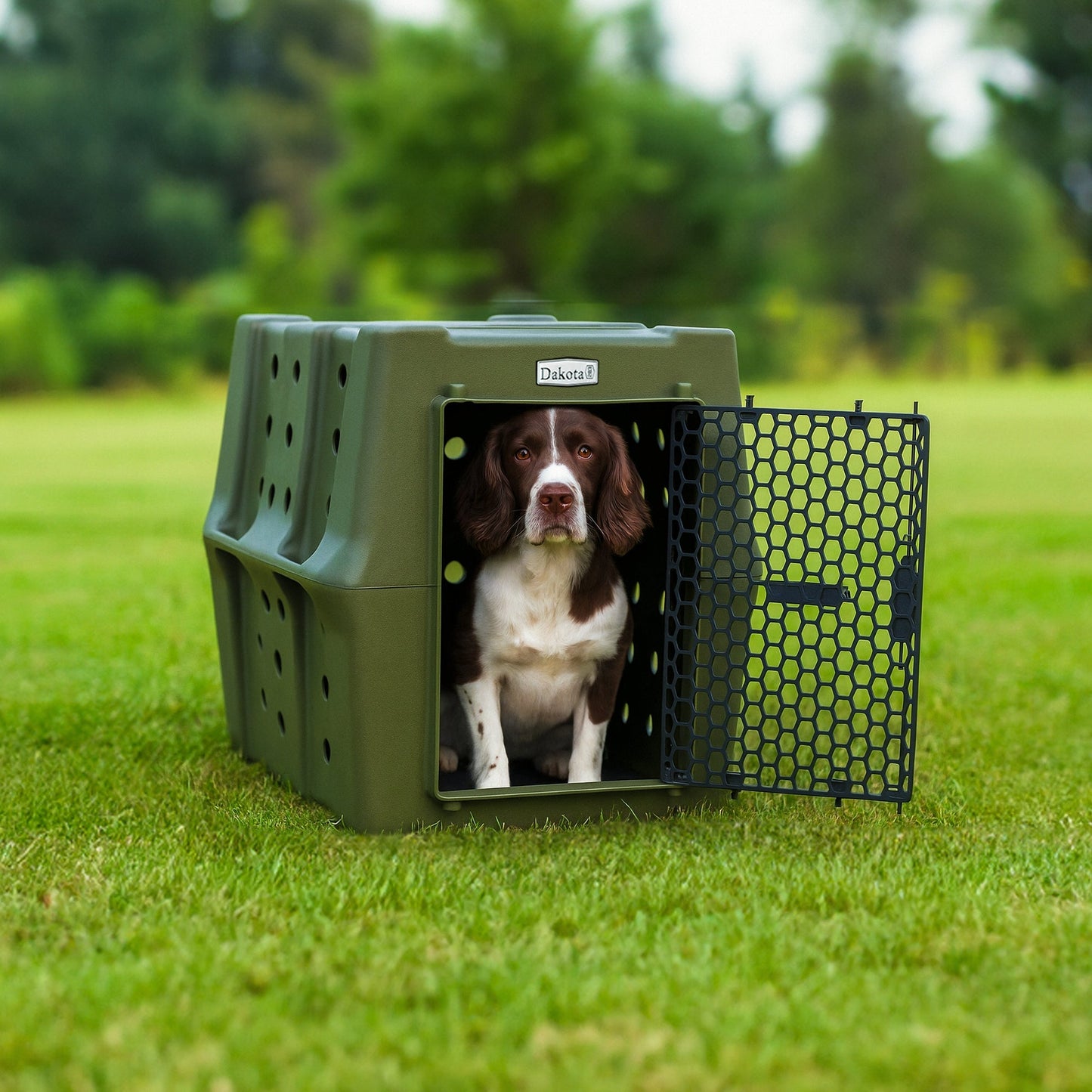 Dakota 283 Canine Rough and Tough Economy Pet Kennel, Intermediate, Olive