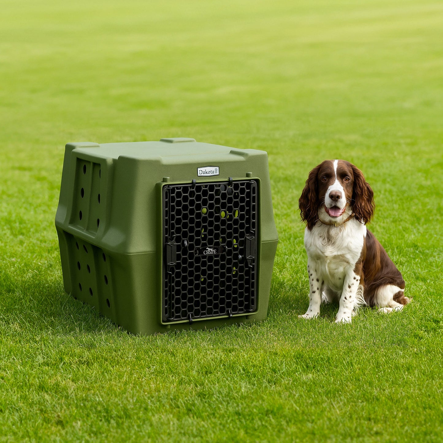 Dakota 283 Canine Rough and Tough Economy Pet Kennel, Intermediate, Olive