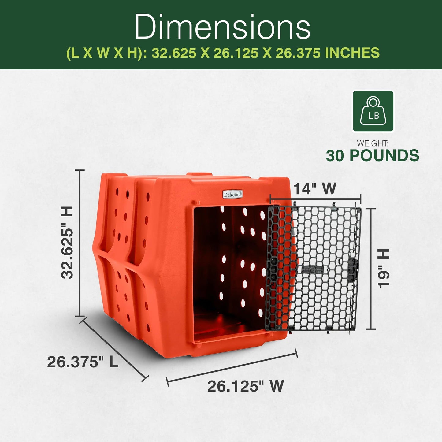 Dakota 283 Canine Rough and Tough Economy Pet Kennel, Intermediate, Orange