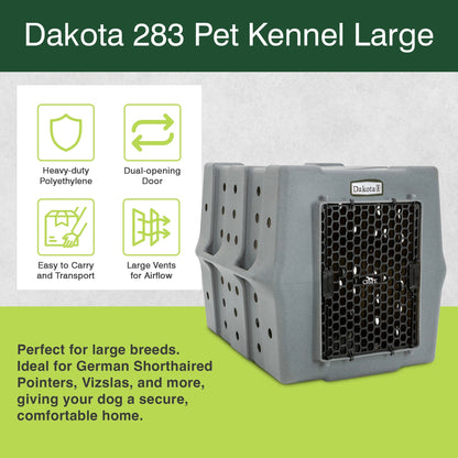 Dakota 283 Canine Rough and Tough Economy Pet Kennel, Large, Dark Granite