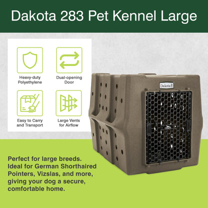 Dakota 283 Canine Rough and Tough Economy Pet Kennel, Large, Coyote Granite