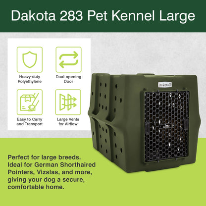 Dakota 283 Canine Rough and Tough Economy Kennel, Pet Crate, Large, Olive